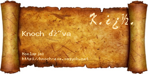 Knoch Éva névjegykártya