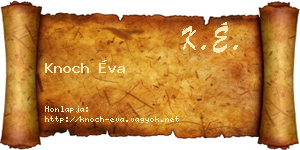 Knoch Éva névjegykártya